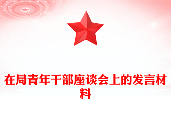 在局青年干部座谈会上的发言材料