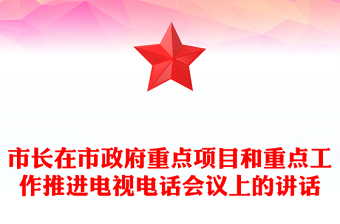 市长在市政府重点项目和重点工作推进电视电话会议上的讲话