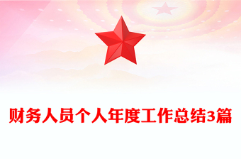 财务人员个人年度工作总结3篇