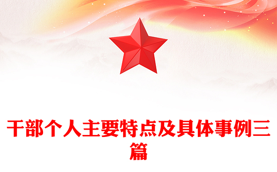 干部个人主要特点及具体事例三篇