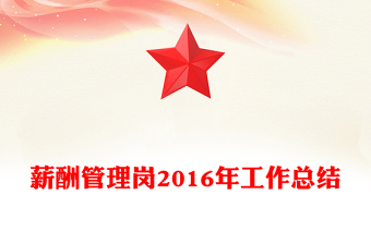 薪酬管理岗2016年工作总结