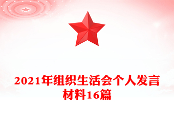 2021年组织生活会个人发言材料16篇