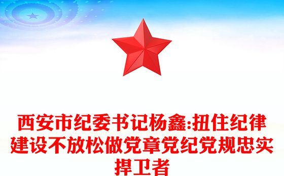 西安市纪委书记杨鑫:扭住纪律建设不放松做党章党纪党规忠实捍卫者