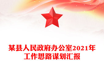 某县人民政府办公室2021年工作思路谋划汇报