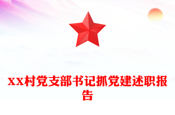 XX村党支部书记抓党建述职报告