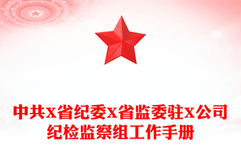 中共X省纪委X省监委驻X公司纪检监察组工作手册