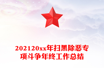202120xx年扫黑除恶专项斗争年终工作总结