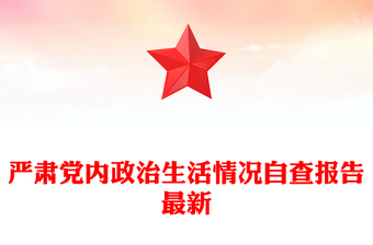 严肃党内政治生活情况自查报告最新