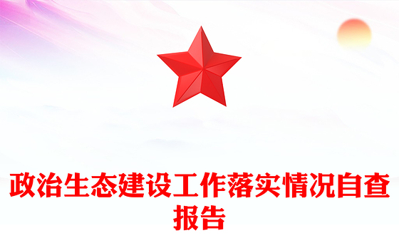 政治生态建设工作落实情况自查报告