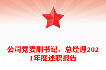 公司党委副书记、总经理2021年度述职报告