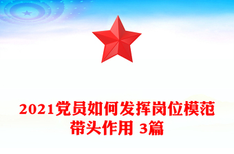 2021党员如何发挥岗位模范带头作用 3篇