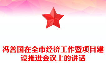 冯善国在全市经济工作暨项目建设推进会议上的讲话
