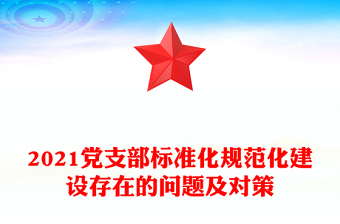 2021党支部标准化规范化建设存在的问题及对策
