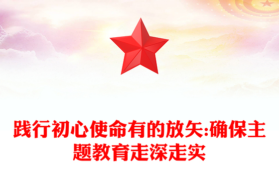 践行初心使命有的放矢:确保主题教育走深走实