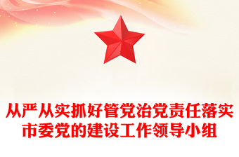 从严从实抓好管党治党责任落实市委党的建设工作领导小组