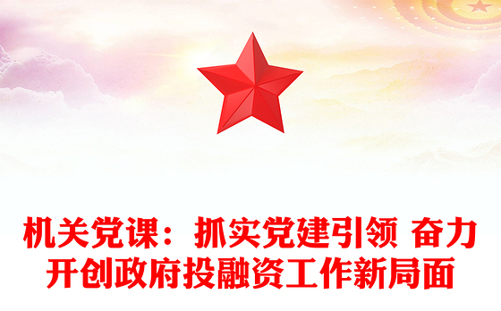 机关党课：抓实党建引领 奋力开创政府投融资工作新局面