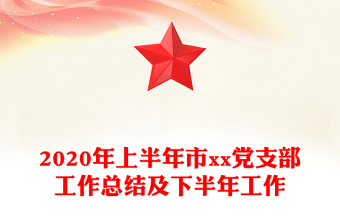 2020年上半年市xx党支部工作总结及下半年工作