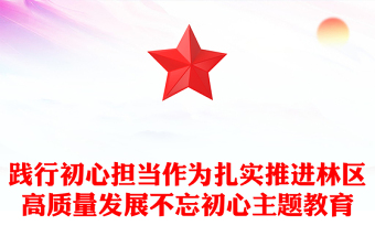 践行初心担当作为扎实推进林区高质量发展不忘初心主题教育