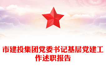市建投集团党委书记基层党建工作述职报告
