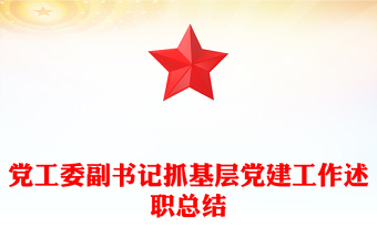 党工委副书记抓基层党建工作述职总结
