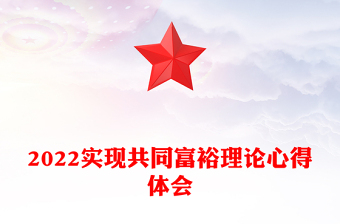 2022实现共同富裕理论心得体会