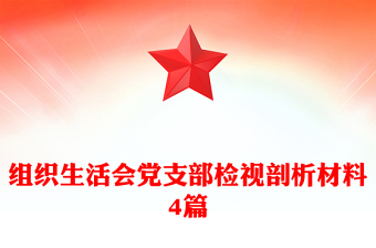 组织生活会党支部检视剖析材料4篇