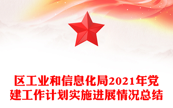 区工业和信息化局2021年党建工作计划实施进展情况总结