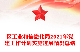 区工业和信息化局2021年党建工作计划实施进展情况总结