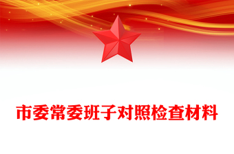 市委常委班子对照检查材料