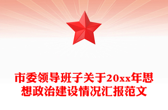 市委领导班子关于20xx年思想政治建设情况汇报范文