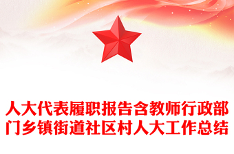 人大代表履职报告含教师行政部门乡镇街道社区村人大工作总结