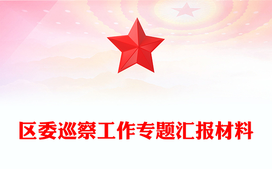 区委巡察工作专题汇报材料