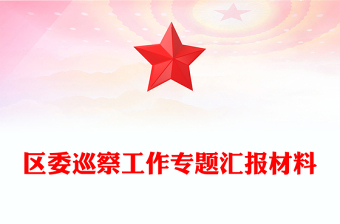 区委巡察工作专题汇报材料