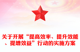 关于开展“提高效率、提升效能、提增效益”行动的实施方案