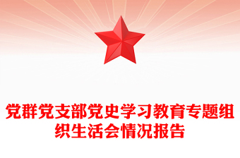 党群党支部党史学习教育专题组织生活会情况报告