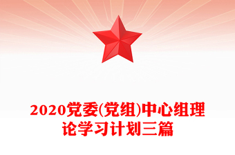 2020党委(党组)中心组理论学习计划三篇