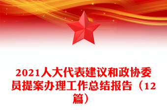 2021人大代表建议和政协委员提案办理工作总结报告（12篇）