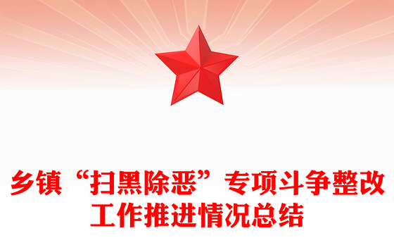 乡镇“扫黑除恶”专项斗争整改工作推进情况总结