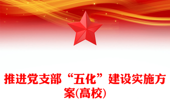 推进党支部“五化”建设实施方案(高校)