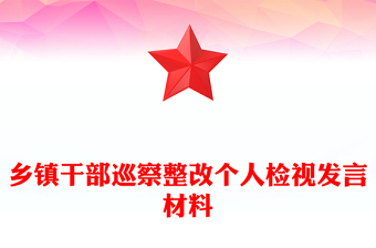 乡镇干部巡察整改个人检视发言材料