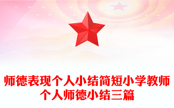 师德表现个人小结简短小学教师个人师德小结三篇