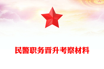 民警职务晋升考察材料