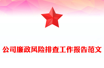 公司廉政风险排查工作报告范文