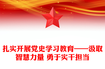 扎实开展党史学习教育——汲取智慧力量 勇于实干担当