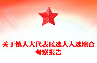 关于镇人大代表候选人人选综合考察报告