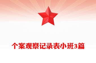 个案观察记录表小班3篇