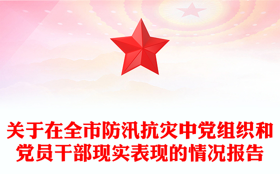 关于在全市防汛抗灾中党组织和党员干部现实表现的情况报告