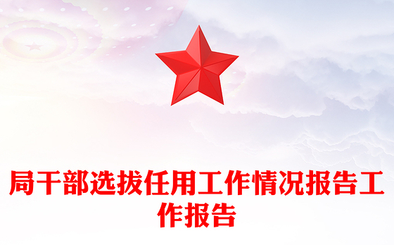 局干部选拔任用工作情况报告工作报告