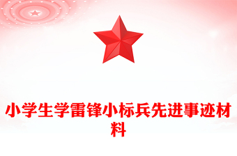小学生学雷锋小标兵先进事迹材料