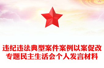 违纪违法典型案件案例以案促改专题民主生活会个人发言材料